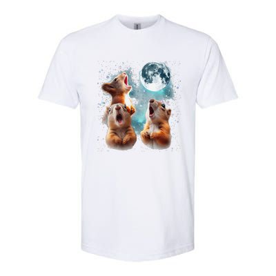 3 Squirrel Moon Howling Squirrel Head Funny Softstyle® CVC T-Shirt