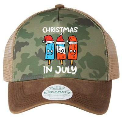3 Santa Popsicles Christmas In July Cute Summer Xmas Legacy Tie Dye Trucker Hat