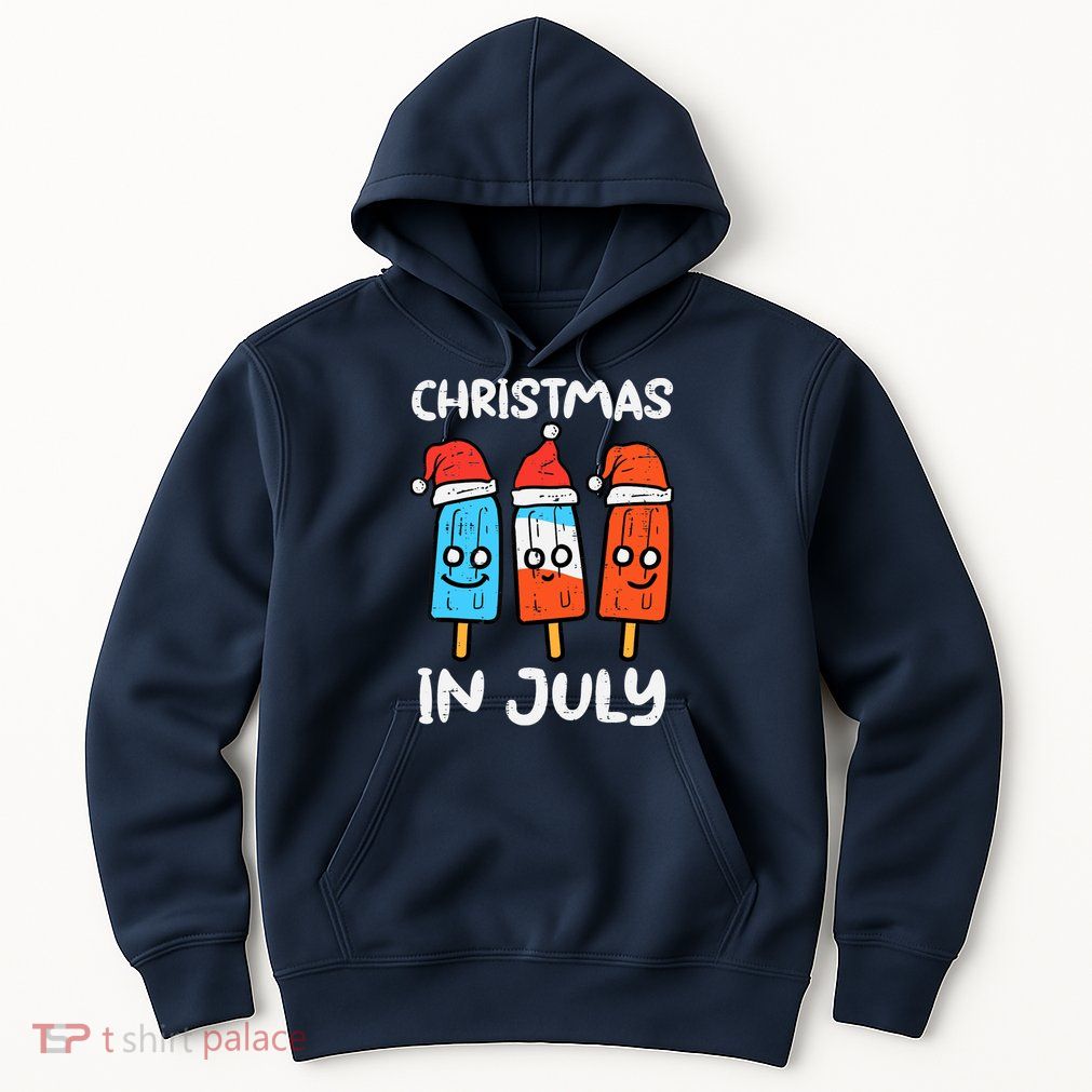 3 Santa Popsicles Christmas In July Cute Summer Xmas Hoodie