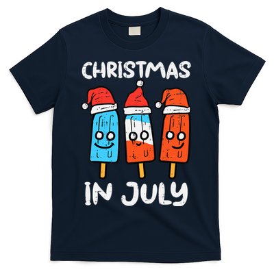 3 Santa Popsicles Christmas In July Cute Summer Xmas T-Shirt