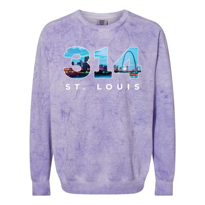 314 Stl Pride St. Louis Area Code Colorblast Crewneck Sweatshirt