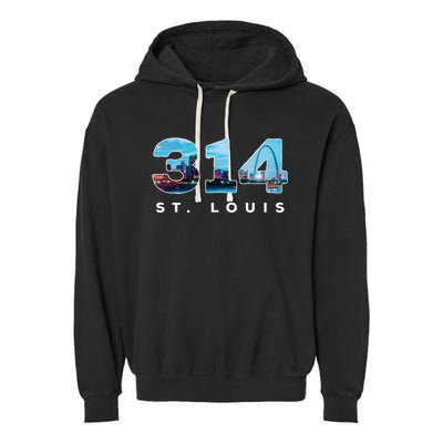 314 Stl Pride St. Louis Area Code Garment-Dyed Fleece Hoodie