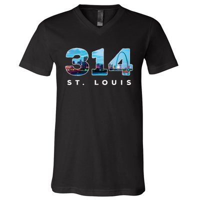 314 Stl Pride St. Louis Area Code V-Neck T-Shirt