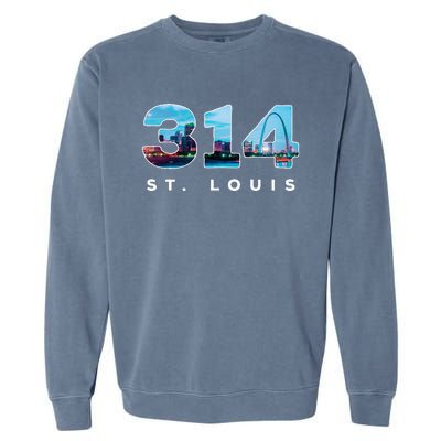 314 Stl Pride St. Louis Area Code Garment-Dyed Sweatshirt