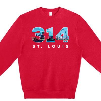 314 Stl Pride St. Louis Area Code Premium Crewneck Sweatshirt