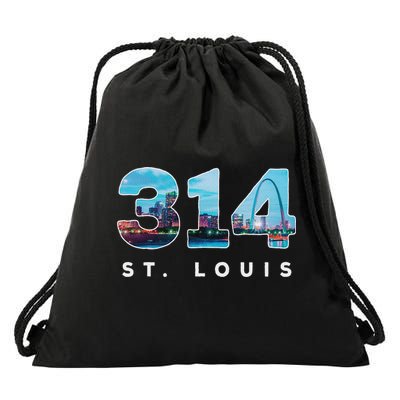 314 Stl Pride St. Louis Area Code Drawstring Bag