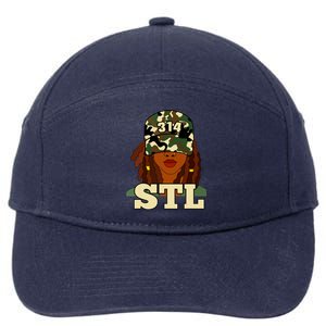 314 Stl St Louis Black Woman Locs Camo 7-Panel Snapback Hat