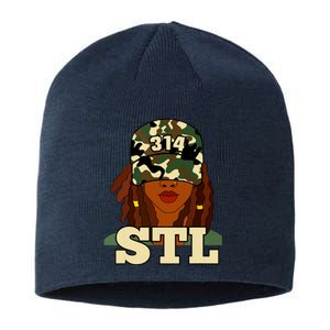 314 Stl St Louis Black Woman Locs Camo Sustainable Beanie