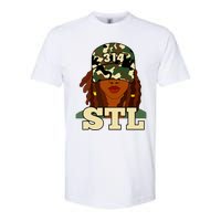 314 Stl St Louis Black Woman Locs Camo Softstyle CVC T-Shirt