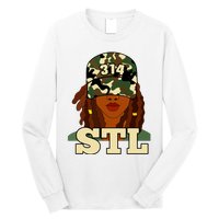 314 Stl St Louis Black Woman Locs Camo Long Sleeve Shirt