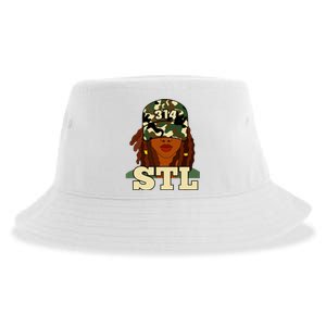 314 Stl St Louis Black Woman Locs Camo Sustainable Bucket Hat