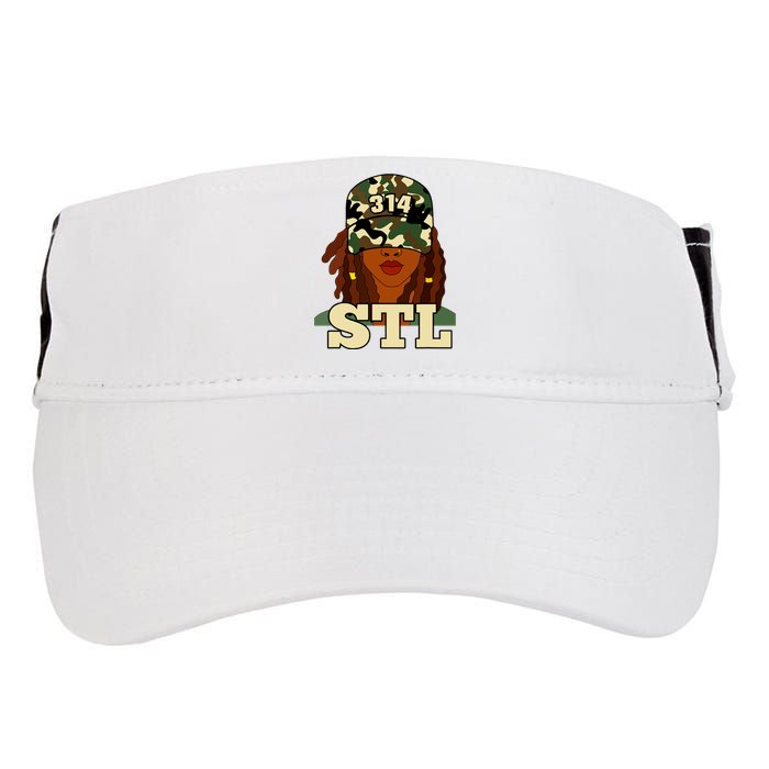 314 Stl St Louis Black Woman Locs Camo Adult Drive Performance Visor