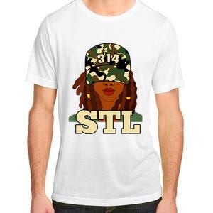 314 Stl St Louis Black Woman Locs Camo Adult ChromaSoft Performance T-Shirt