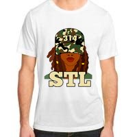 314 Stl St Louis Black Woman Locs Camo Adult ChromaSoft Performance T-Shirt