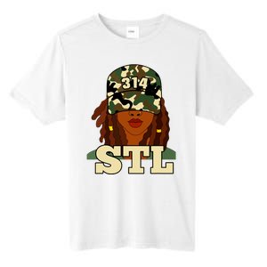 314 Stl St Louis Black Woman Locs Camo Tall Fusion ChromaSoft Performance T-Shirt