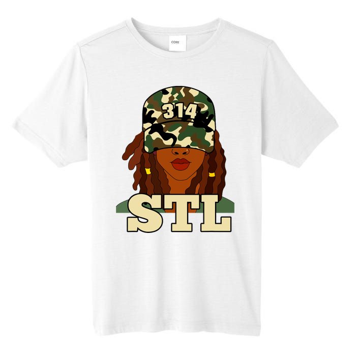 314 Stl St Louis Black Woman Locs Camo Tall Fusion ChromaSoft Performance T-Shirt