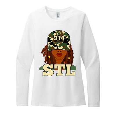 314 Stl St Louis Black Woman Locs Camo Womens CVC Long Sleeve Shirt