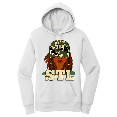 314 Stl St Louis Black Woman Locs Camo Women's Pullover Hoodie