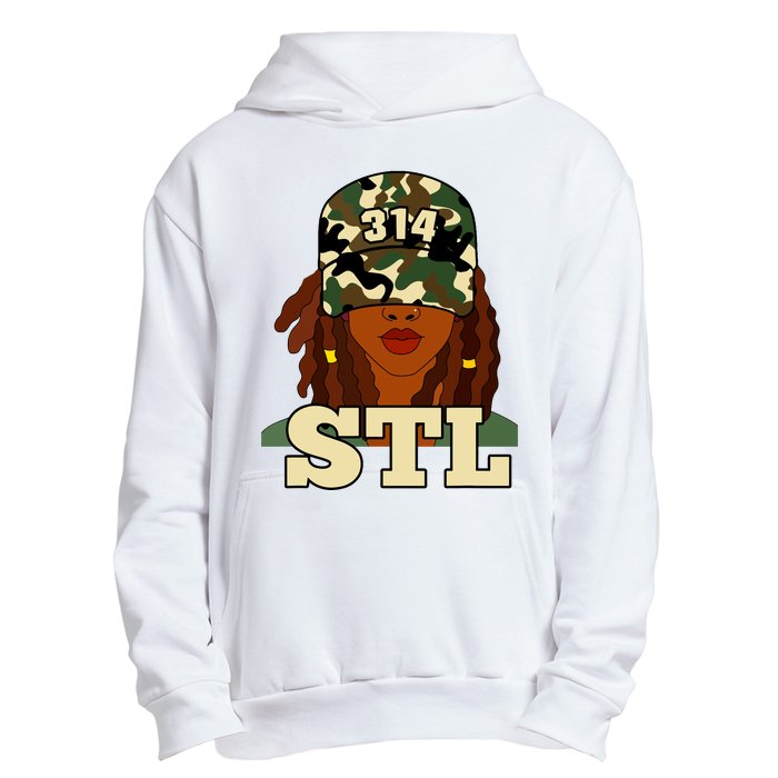 314 Stl St Louis Black Woman Locs Camo Urban Pullover Hoodie