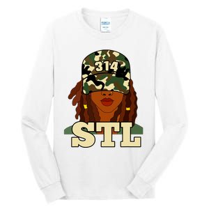 314 Stl St Louis Black Woman Locs Camo Tall Long Sleeve T-Shirt