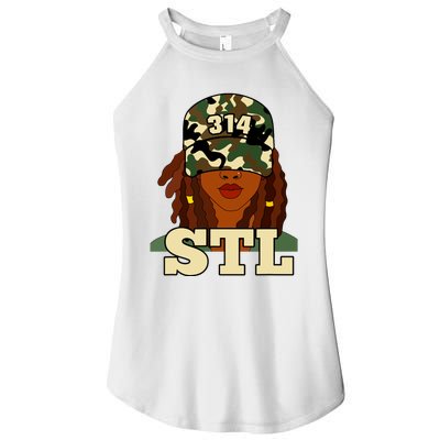 314 Stl St Louis Black Woman Locs Camo Women’s Perfect Tri Rocker Tank