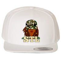 314 Stl St Louis Black Woman Locs Camo Wool Snapback Cap