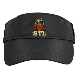 314 Stl St. Louis Black Woman Locs Camo Adult Drive Performance Visor