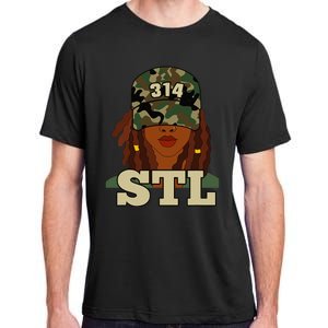 314 Stl St. Louis Black Woman Locs Camo Adult ChromaSoft Performance T-Shirt