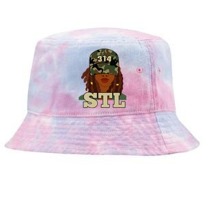 314 Stl St. Louis Black Woman Locs Camo Tie-Dyed Bucket Hat