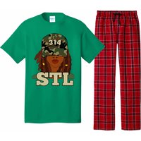 314 Stl St. Louis Black Woman Locs Camo Pajama Set