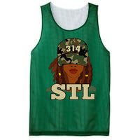 314 Stl St. Louis Black Woman Locs Camo Mesh Reversible Basketball Jersey Tank