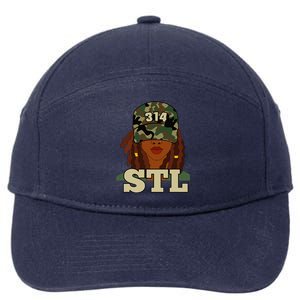 314 Stl St. Louis Black Woman Locs Camo 7-Panel Snapback Hat