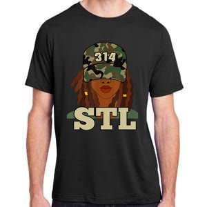 314 Stl | St. Louis Black Woman Locs Camo Adult ChromaSoft Performance T-Shirt