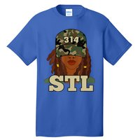 314 Stl | St. Louis Black Woman Locs Camo Tall T-Shirt