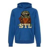 314 Stl | St. Louis Black Woman Locs Camo Premium Hoodie