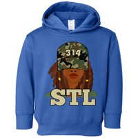 314 Stl | St. Louis Black Woman Locs Camo Toddler Hoodie