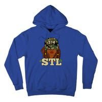 314 Stl | St. Louis Black Woman Locs Camo Tall Hoodie