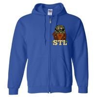 314 Stl | St. Louis Black Woman Locs Camo Full Zip Hoodie