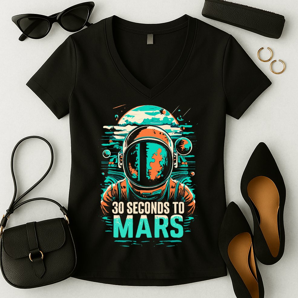 30 Seconds To Mars Women's V-Neck T-Shirt