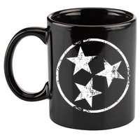 3 Star Tn Flag Graphic White Distressed Tennessee State Flag 11oz C Handle Ceramic Mug