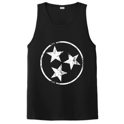 3 Star Tn Flag Graphic White Distressed Tennessee State Flag PosiCharge Competitor Tank