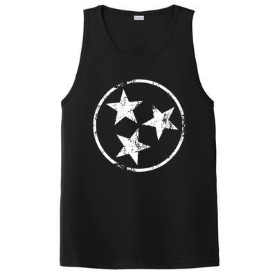 3 Star Tn Flag Graphic White Distressed Tennessee State Flag PosiCharge Competitor Tank