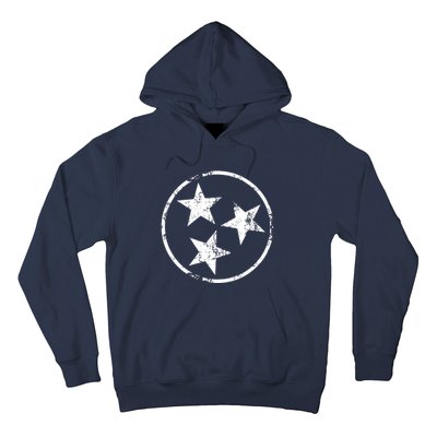 3 Star Tn Flag Graphic White Distressed Tennessee State Flag Hoodie