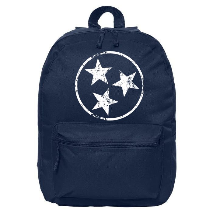 3 Star Tn Flag Graphic White Distressed Tennessee State Flag 16 in Basic Backpack