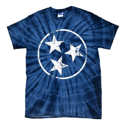 3 Star Tn Flag Graphic White Distressed Tennessee State Flag Tie-Dye T-Shirt