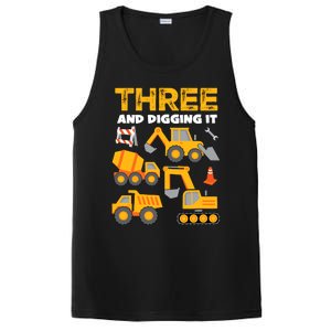 3 Three And Digging It 3rd Birthday Boy Construction Truck PosiCharge Competitor Tank