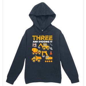 3 Three And Digging It 3rd Birthday Boy Construction Truck Urban Pullover Hoodie