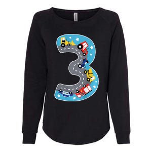 3 Th Birthday Three Years Number Number 3 Car Road Womens California Wash Sweatshirt