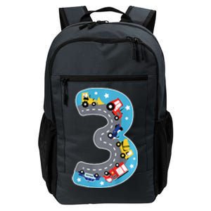 3 Th Birthday Three Years Number Number 3 Car Road Daily Commute Backpack