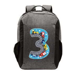 3 Th Birthday Three Years Number Number 3 Car Road Vector Backpack